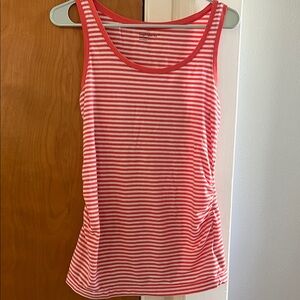 GAP Coral and White Striped Tank Top